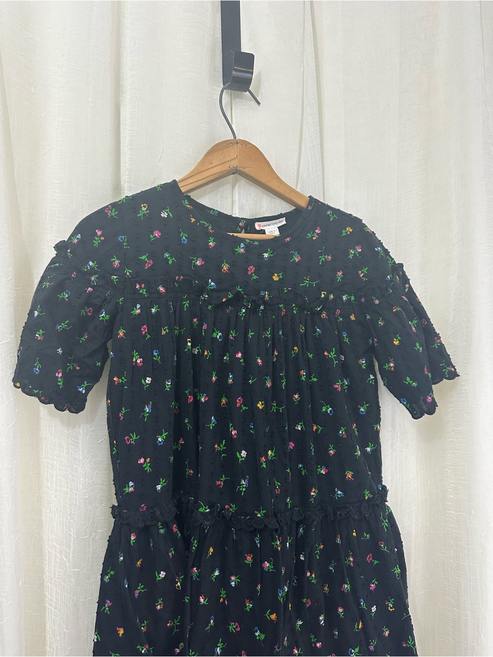 Crewcuts Black Floral Smocked Tiered Dress - Picture 2 of 5